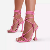 Matte Lace-Up Heel